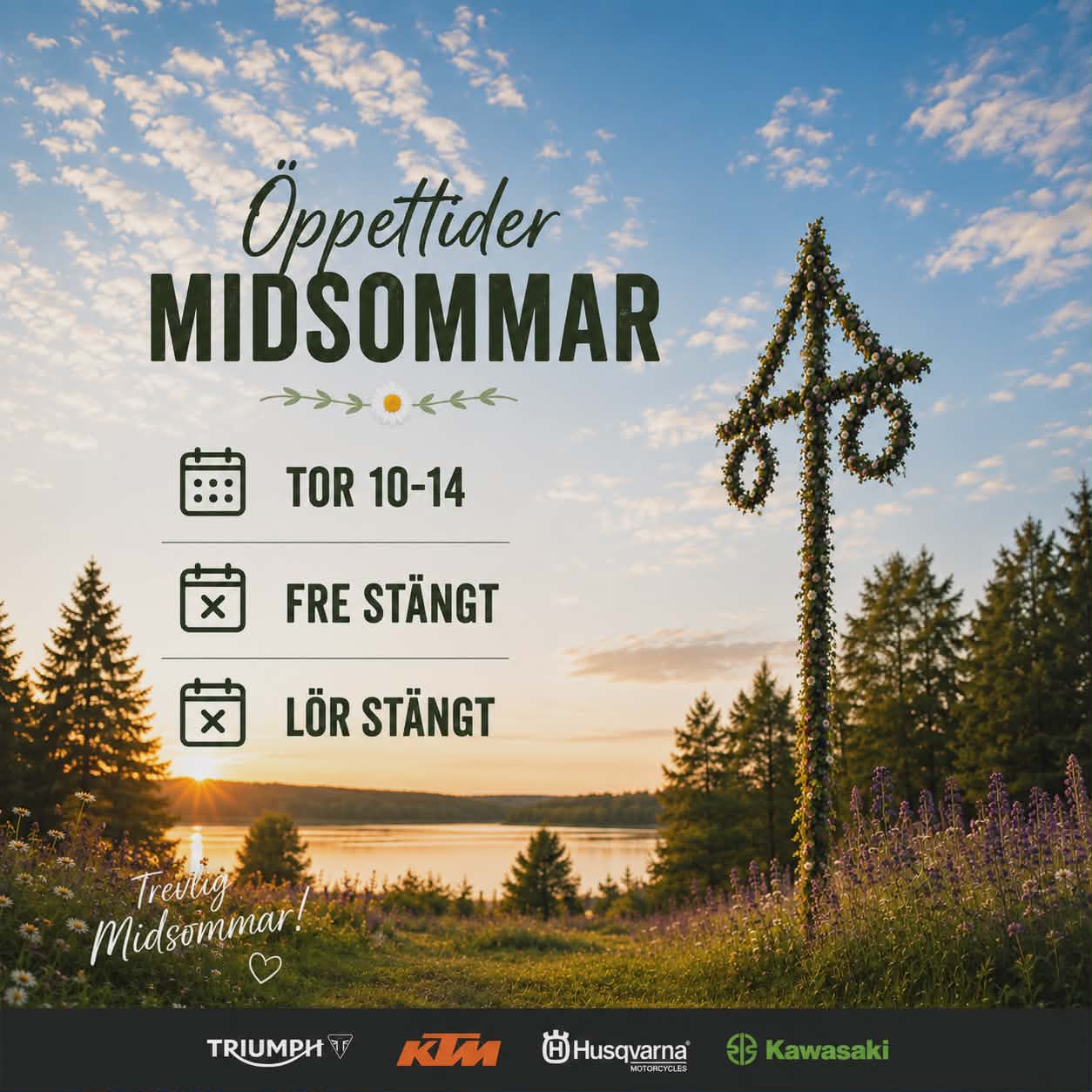 Avvikande öppettider i midsommar
